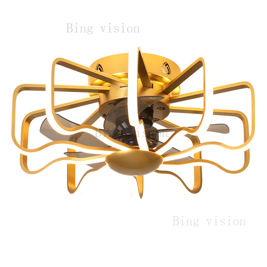 

2020 New 220v LED dimming remote control ceiling Fans lamp Invisible Leaves 60cm Modern simple home decoration Luminaire