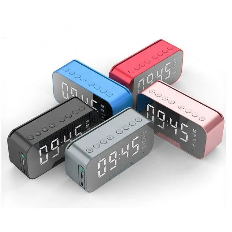

Портативный светодиодный зеркальный цифровой будильник, беспроводной Bluetooth-динамик, MP3, FM-радио