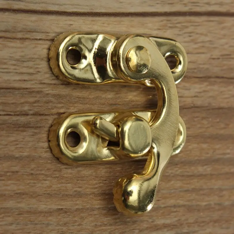 

12X Antique Decorative Jewelry Gift Wooden Box Wine Latch Hasp Hook With Screws 97QD