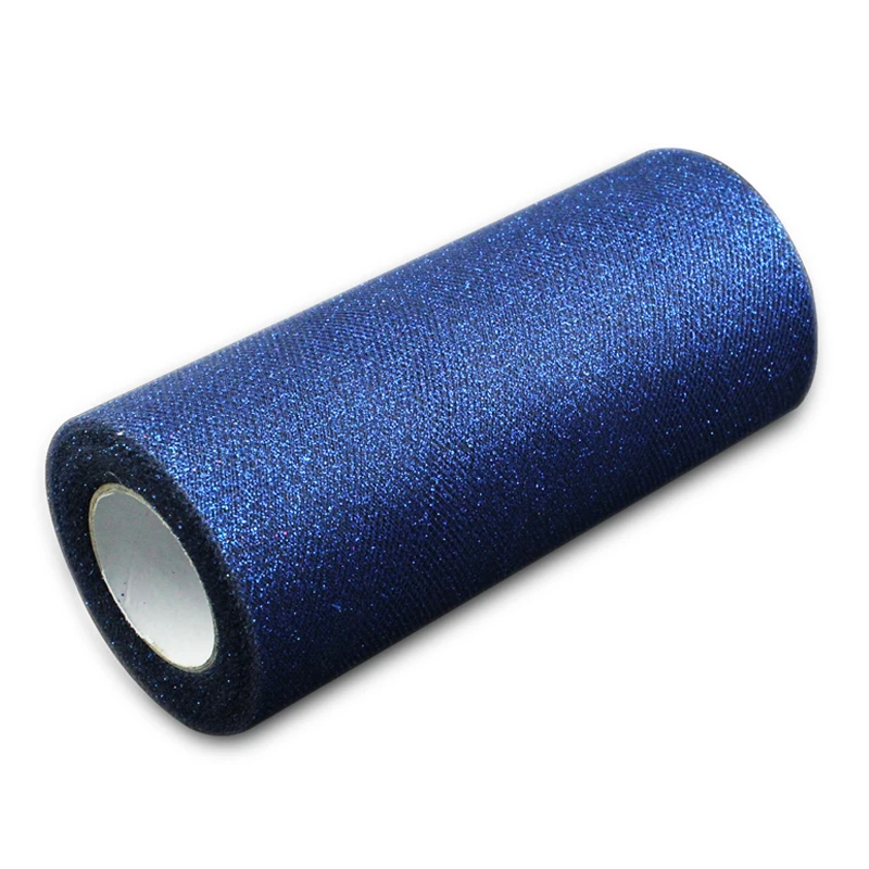 Темно Синий Блестящий тюль рулон 6 дюймов x 25 ярдов вечерние принадлежности с