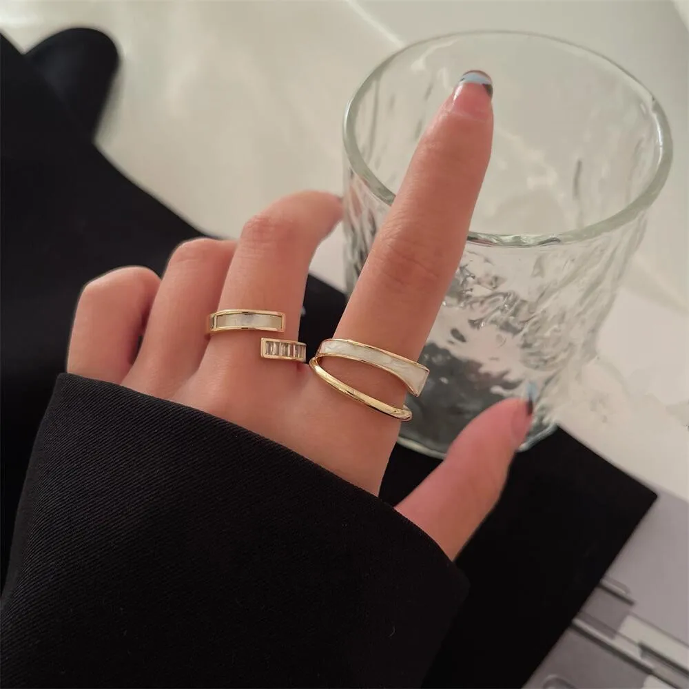 2 шт./компл. 2022 корейская мода темпераментные металлические кольца с ракушкой для