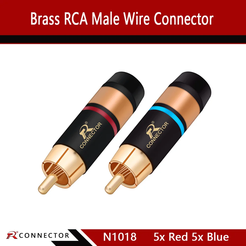 

RCA разъем медный позолоченный R N1018 синий и красный