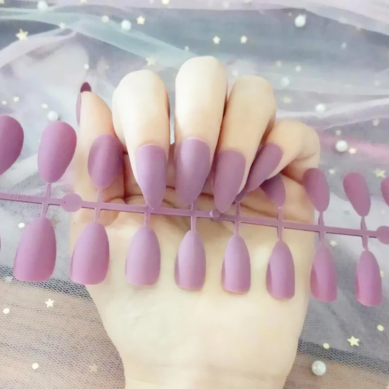 24 шт. матовые накладные ногти для наращивания ногтей|Накладные ногти| |