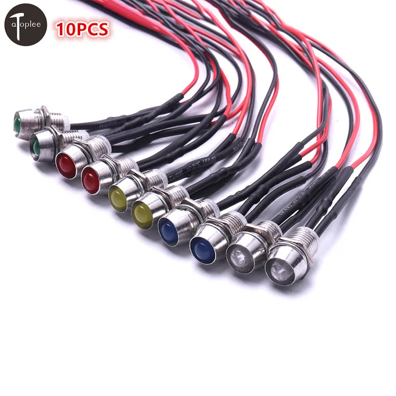 10 шт. AD26C 8L IP65 Водонепроницаемый DC12V Светодиодный металлический Индикатор
