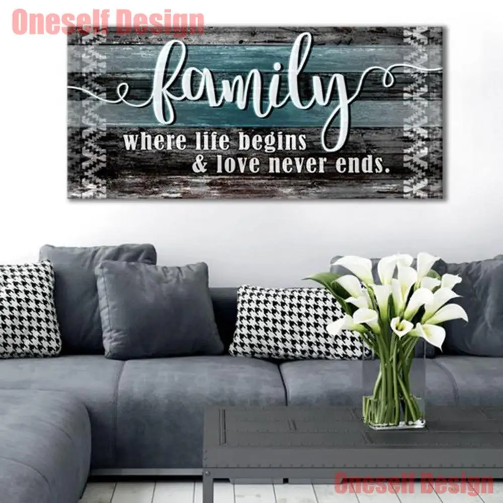 Наклейка на стену для гостиной 5d Алмазная мозаика продажа семья алмазная вышивка