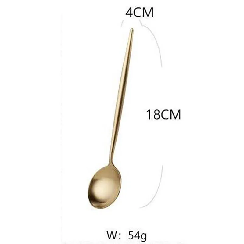 dessert spoon Золотой столовый набор из 18/10 нержавеющей стали, набор столовых приборов, палочки для еды, нож для масла, десертная обеденная ложка, вилка, чайная ложка, посуда, 1 шт - Цвет: dessert spoon
