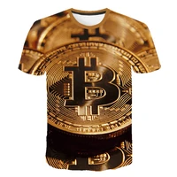 new spring and summer casual fashion bitcoin 3d printing t shirt mens and womens short sleeved o neck t shirt 3d style fun str