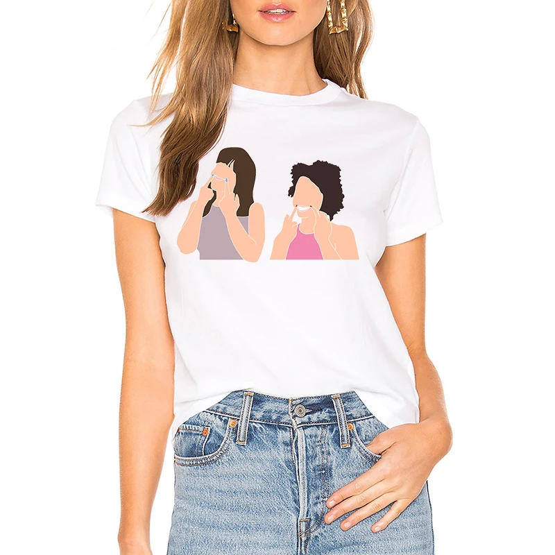 Широкий город Эбби и иланой с изображение мулт героев женский футболка Vogue