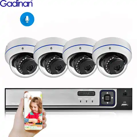 Камера Наружного видеонаблюдения Gadinan, 4 канала, H.265, NVR, 5 Мп, 3 Мп, 2 МП, HDMI, водонепроницаемая IP