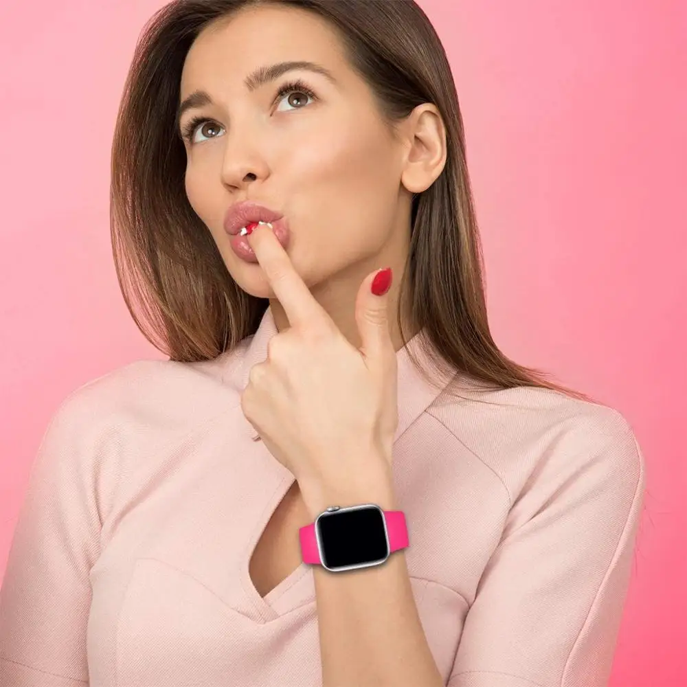 Silicone Strap For Apple Watch Band 44mm 40mm 42mm 38mm Rubber Correa Wristband Accessories Bracelet pulseira IWatch 6 Se 5 4 3