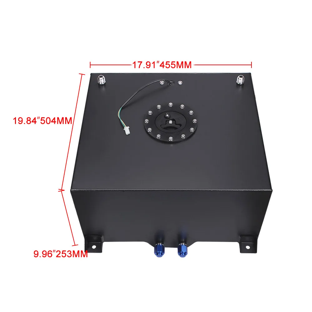 

USA STOCK 60 Litre Fuel SurgeTank AN 10 Port Black Silver Aluminum Oil Catch Universal Car Racing Modified Fuel Pump OCC047