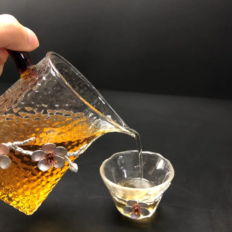 320 мл японская стеклянная чайная чашка ручная работа креативная слива с длинным