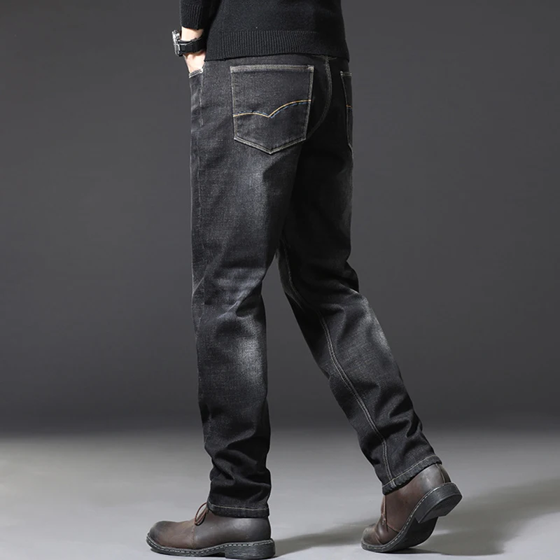 Новинка 2021 осень/зима мужские свободные прямые джинсы модные брендовые брюки в