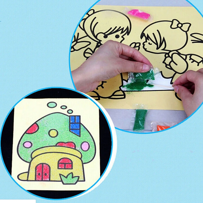 

2/5pcs/lot Kids DIY Color Sand Painting Art Creative Drawing Toys Sand Paper Art Crafts Toys for Children Sands Painting
