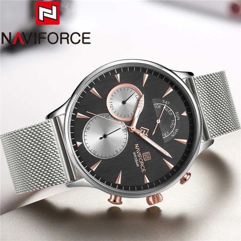 Часы наручные NAVIFORCE Мужские кварцевые в стиле милитари модные брендовые