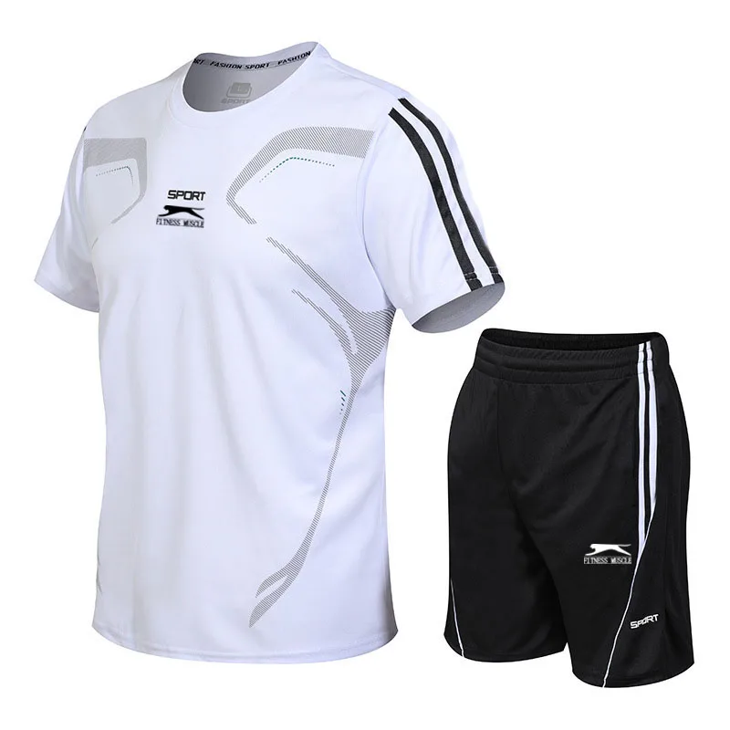 Мужской спортивный костюм из дышащего трикотажа спортивная одежда костюмы для