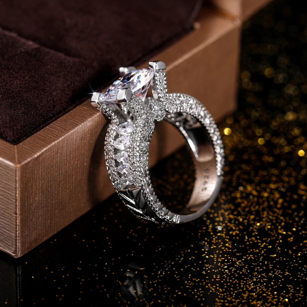 

Design Classic Engagement Ring Women Men Personality Charm Round Crystal Luxury Wedding Rings Timeless Jewelry New
