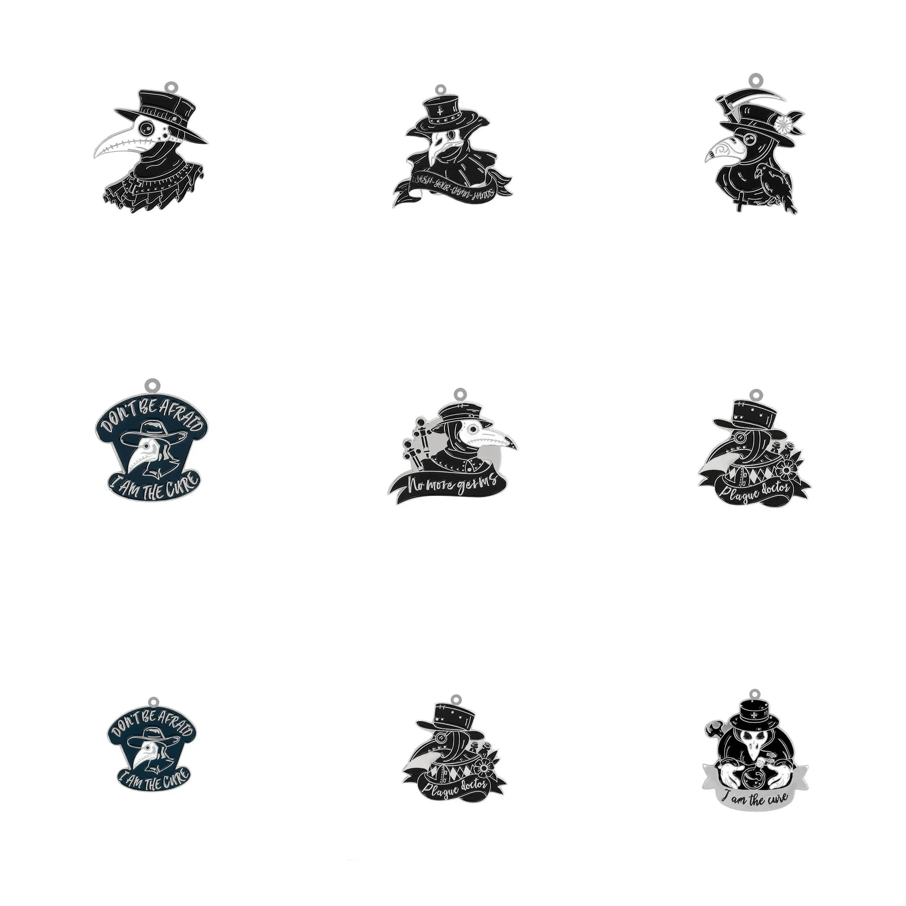 

10PCS Plague Doctor Acrylic Anime Pendants Epoxy Resin Makings Charms For Earrings Bracelets Keychain Jewelry Animation