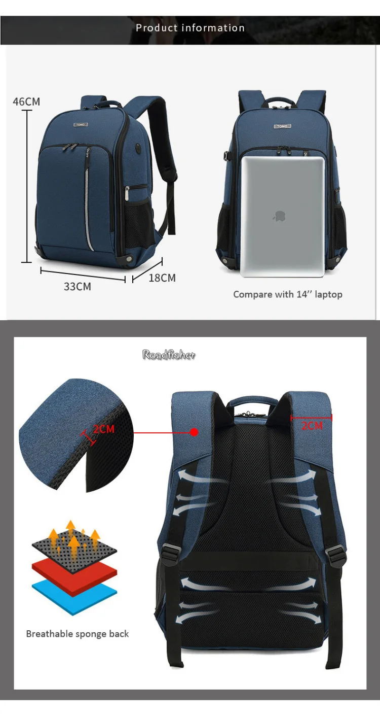 Водонепроницаемая Повседневная сумка Roadfisher для ноутбука 17 дюймов дорожный