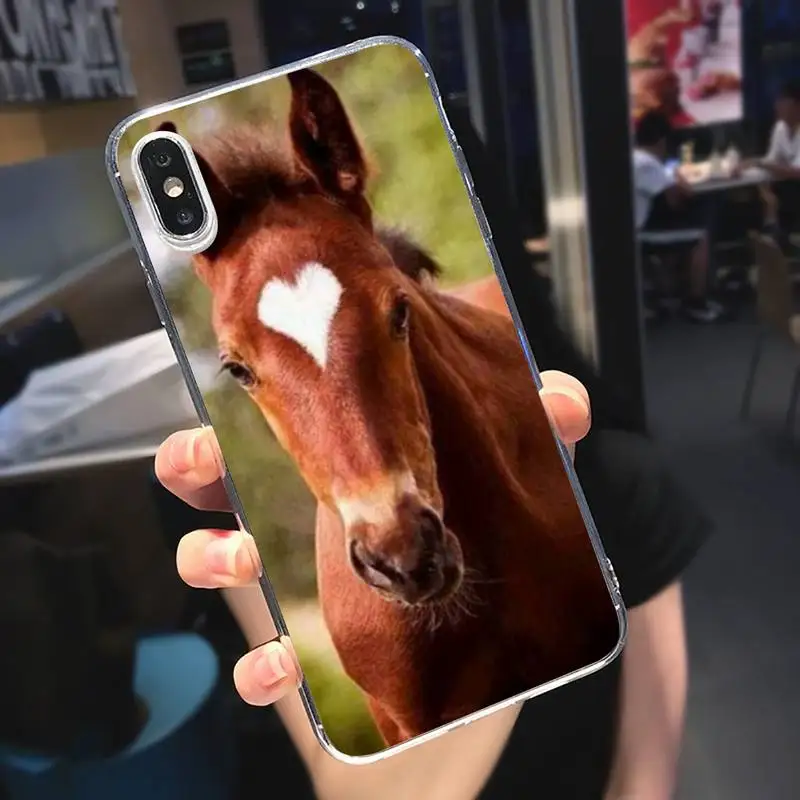 

Watercolor Horse Running Phone Case Transparent soft For iphone 5 5s 5c se 6 6s 7 8 11 12 plus mini x xs xr pro max