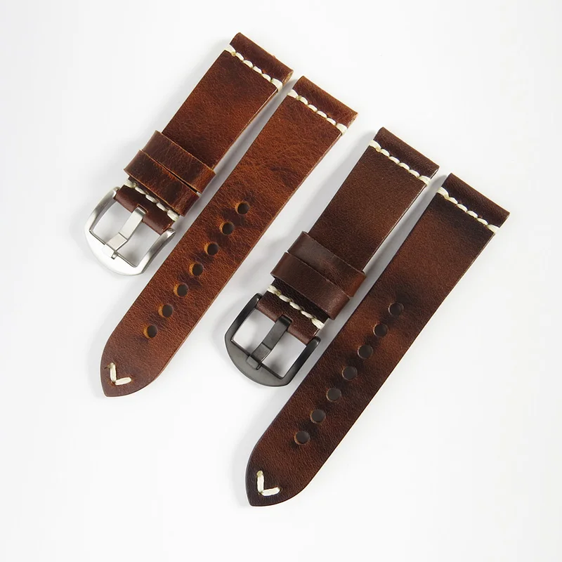 Quality Watchbands Leather Strap 20/22/24 mm Watch Band Belt 20mm 22mm 24mm Vintage Supple Correa De Reloj Wristwatch Bracelet