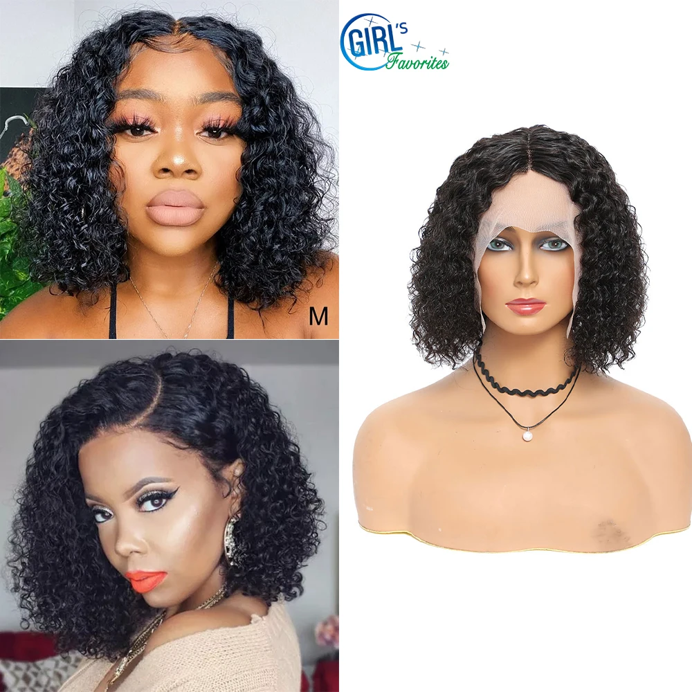 

Hd Glueless Lace Front Human Hair Wigs Curly With Natural Color Bob Wigs With Bangs For Black Woman Jerry Curly Wig 10-28 Inches