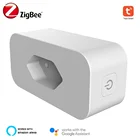 Бразилия Tuya Zigbee умная розетка BR 16A штекер Беспроводной выход Мощность монитор приложение Управление Поддержка Alexa Google Home SmartThings