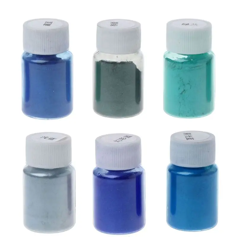 

6 Color Cosmetic Grade Resin Powdered Pigments Natural Mica Mineral Colorant Dye XXUC
