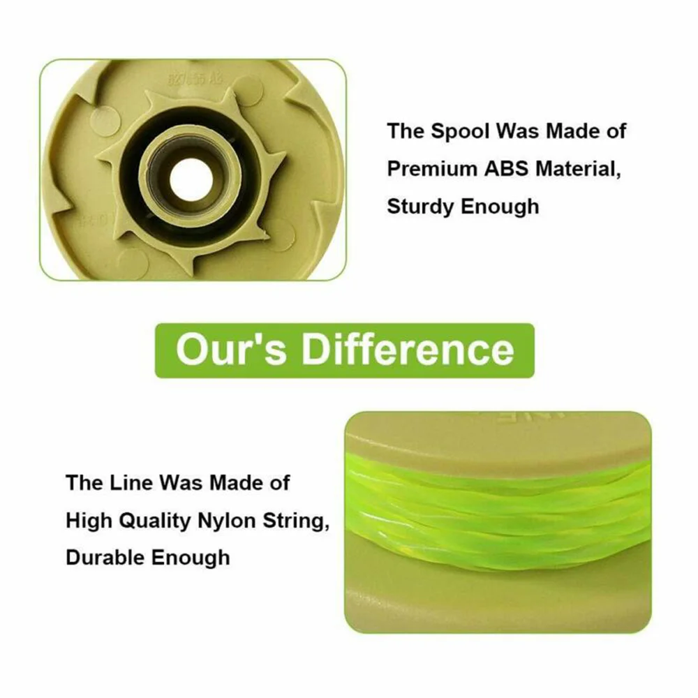6x для Ryobi One PLUS + AC80RL3 .080 дюймов витая линия 18 в 24 В и 40 струнный триммер катушка