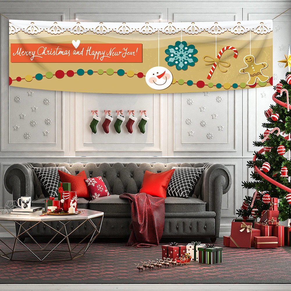 

Halloween Banner Outdoor Porch Decor Fashion Christmas Decoration Hanging Cloth Festival Banner Ornaments 50x250cm