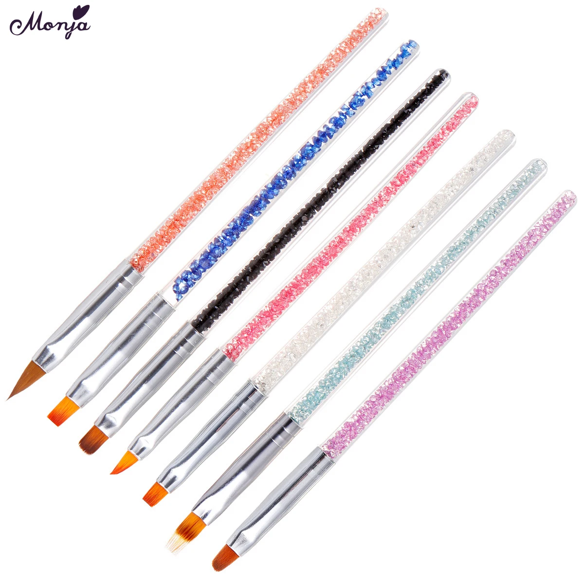 Ручка для рисования Monja 7 шт./компл. дизайн ногтей ручка со стразами жидкая пудра