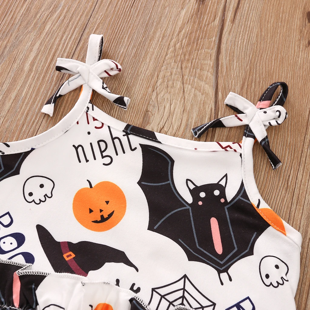 

Newborn Toddler Baby Girl Clothes Halloween Cute Print Romper Jumpsuits Sleeveless Baby Clothing Rompers