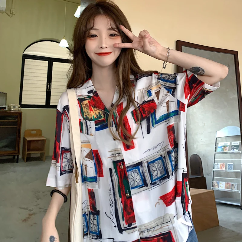 DAYIFUN короткие женские блузки 2021 размера плюс блуза с отложным воротником