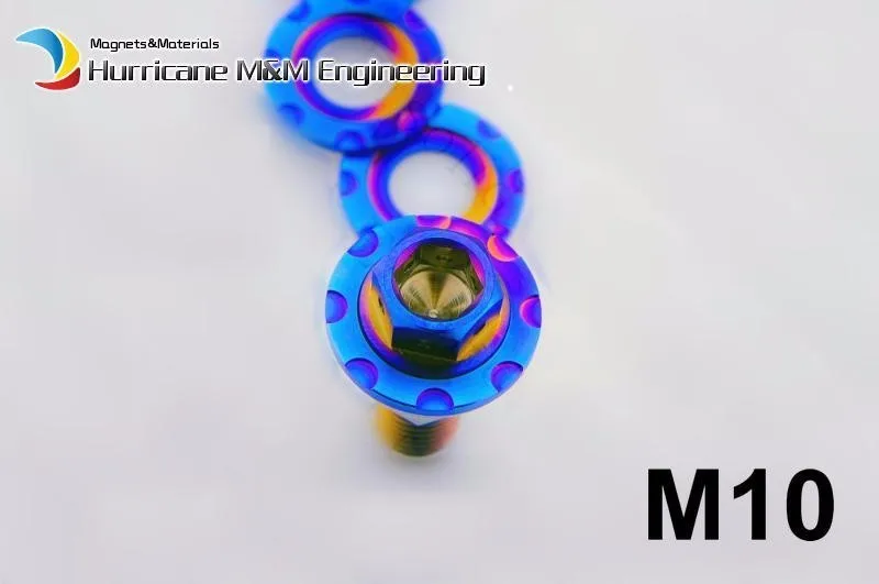 Ti прокладка для оси M6 M8 M10 титановая шайба сгоревшего синего цвета для электрического мотоцикла титановые винтовые гайки Ti крепеж 2 шт. 5 шт