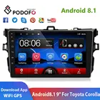 Podofo 2din автомобильное радио 9 ''Android 8,1 2.5D стекло GPS Navi автомобильный мультимедийный плеер WIFI Аудио для 2006-2017 Toyota Corolla Car Stero
