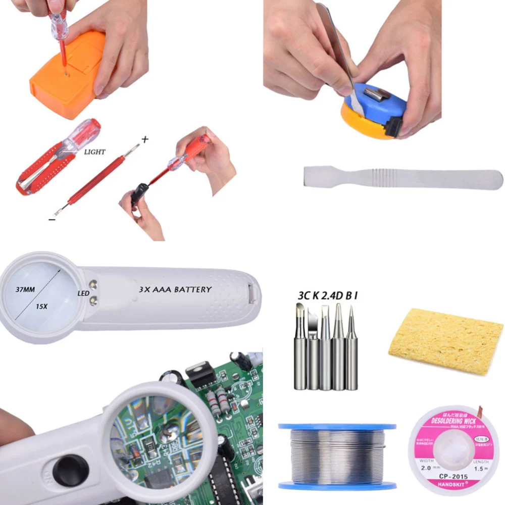 

21pcs of One Set Electric Soldering Iron 60w Adjustable Welding Tool Electric Soldering Iron Heat Welding Tool Soldering Iron Ki