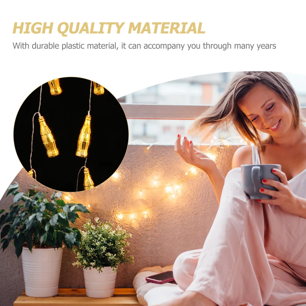 

1set Christmas Decorative Lights Cola Bottle Shaped String Lamp Without Battery