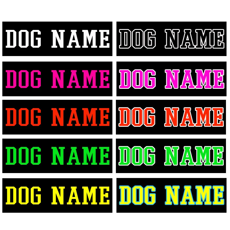 Специфический шрифт на заказ этикетки имя собаки номер телефона красочные