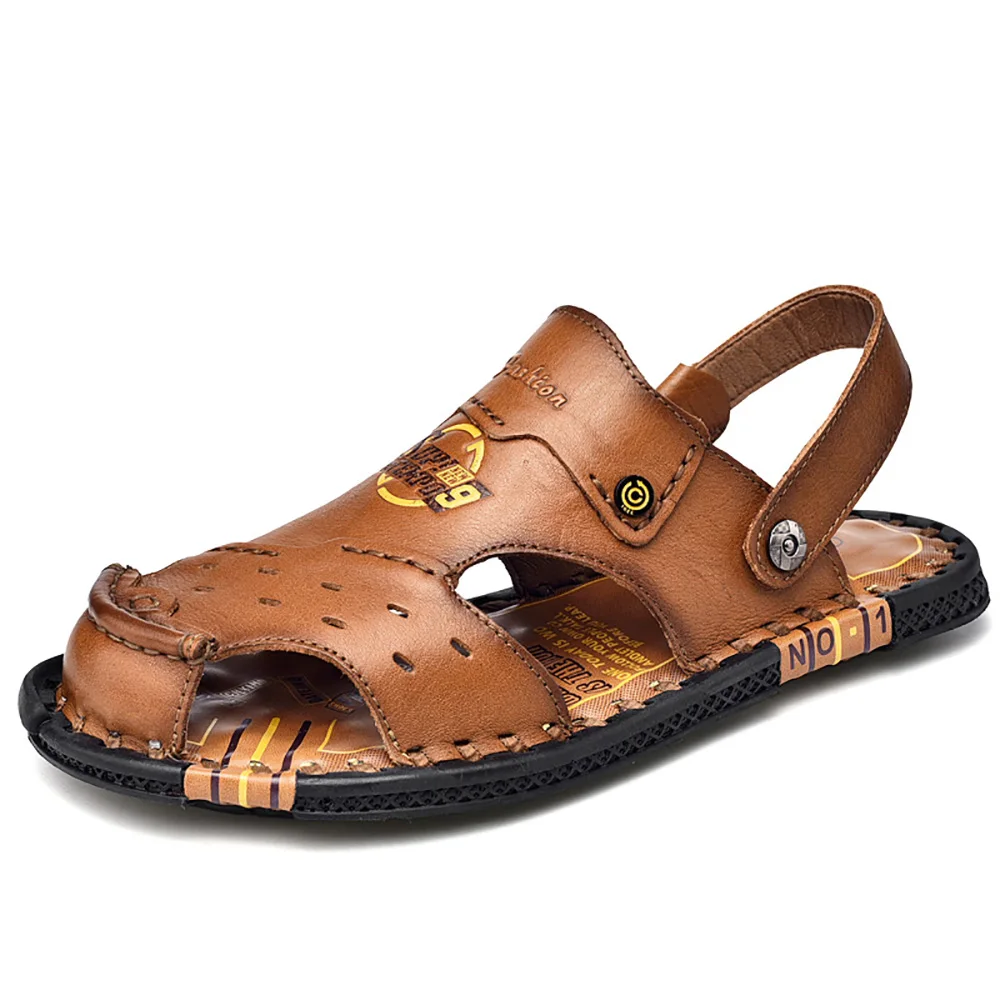 

Summer Hand-Sewn Men's Sandals Soft Soles Non-Slip Wear-Resistant Waterproof Beach Shoes Shoes Casual Fashion Lightweight