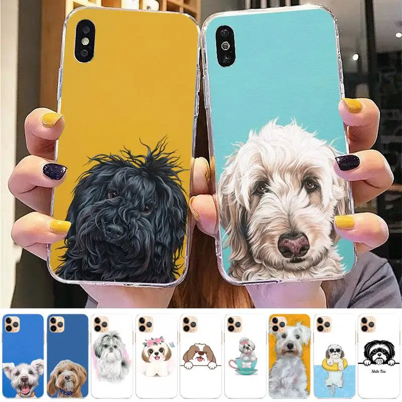 

Dog Puppies Shih Tzu Phone Case for iphone 13 8 7 6 6S Plus X 5S SE 2020 XR 11 12 pro XS MAX