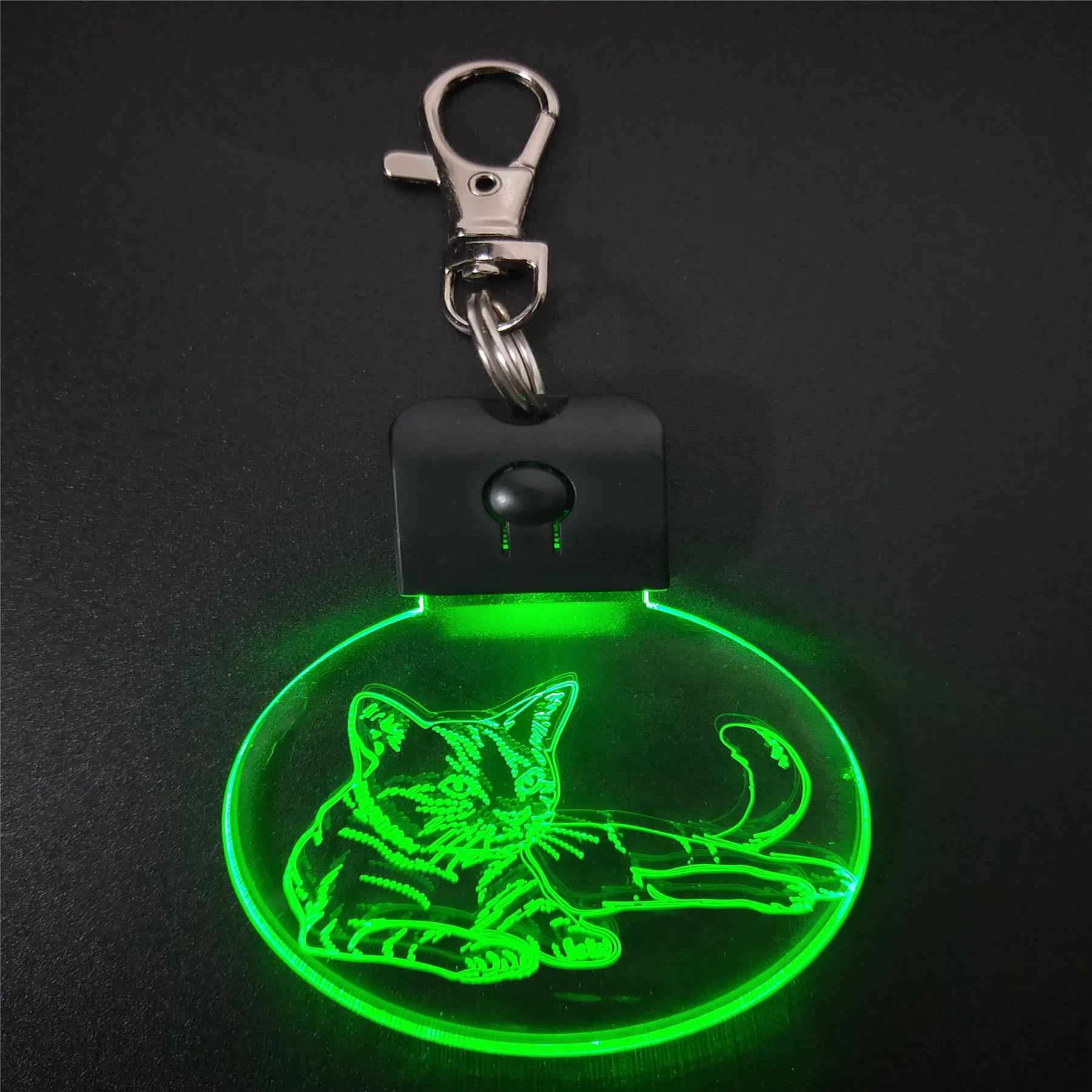 Sleeping Cat KeyChain 3D ABS Arylic Night Light LED Magical Table Lamp Lighting Colors Decoration Gift With li Battery Dropship | Лампы и