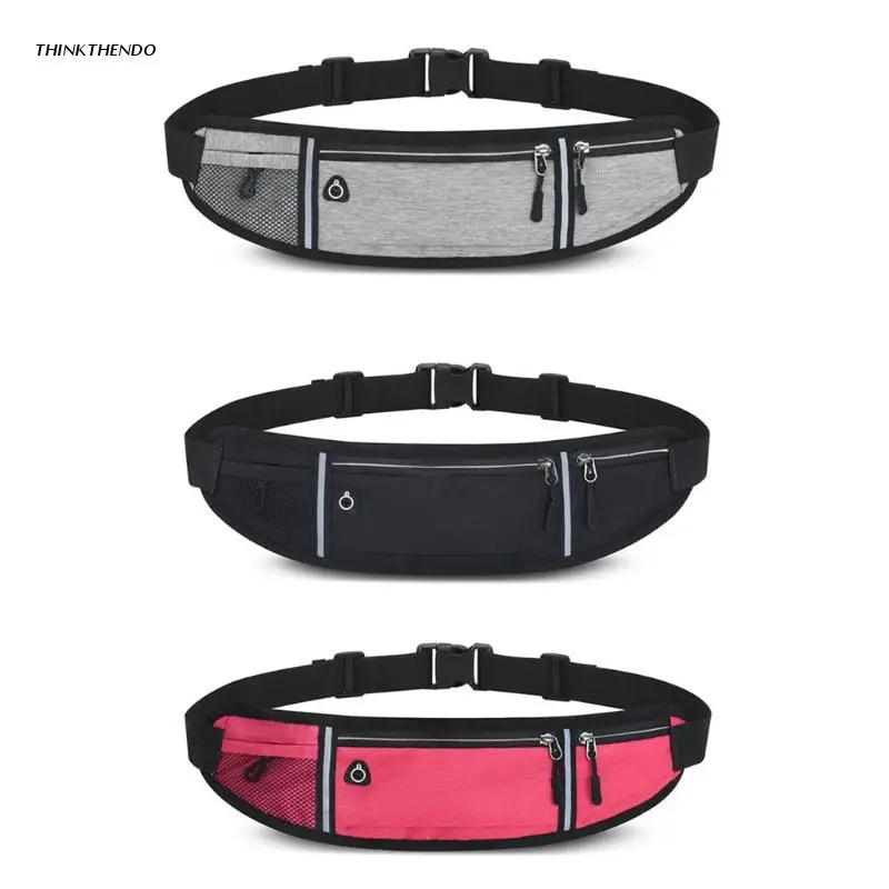 

Adjustable Running Pouch Runners Belt Workout Waist Bag Elastic Slim Phone Holder Fanny Pack for Unisex Pocket