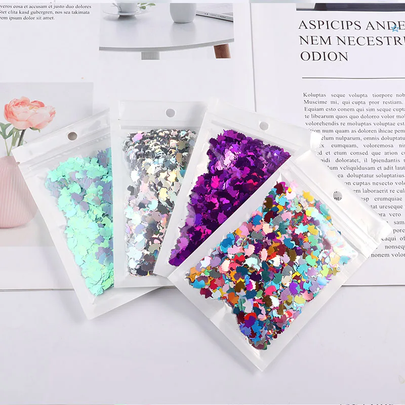 10 г/лот 5*8 мм ультратонкие ногти в форме единорога блестки для украшения ногтей