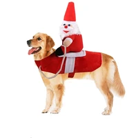 dog costume pet cat clothes christmas funny santa claus riding equipment dress role play apparel kitten cosplay for small dogs