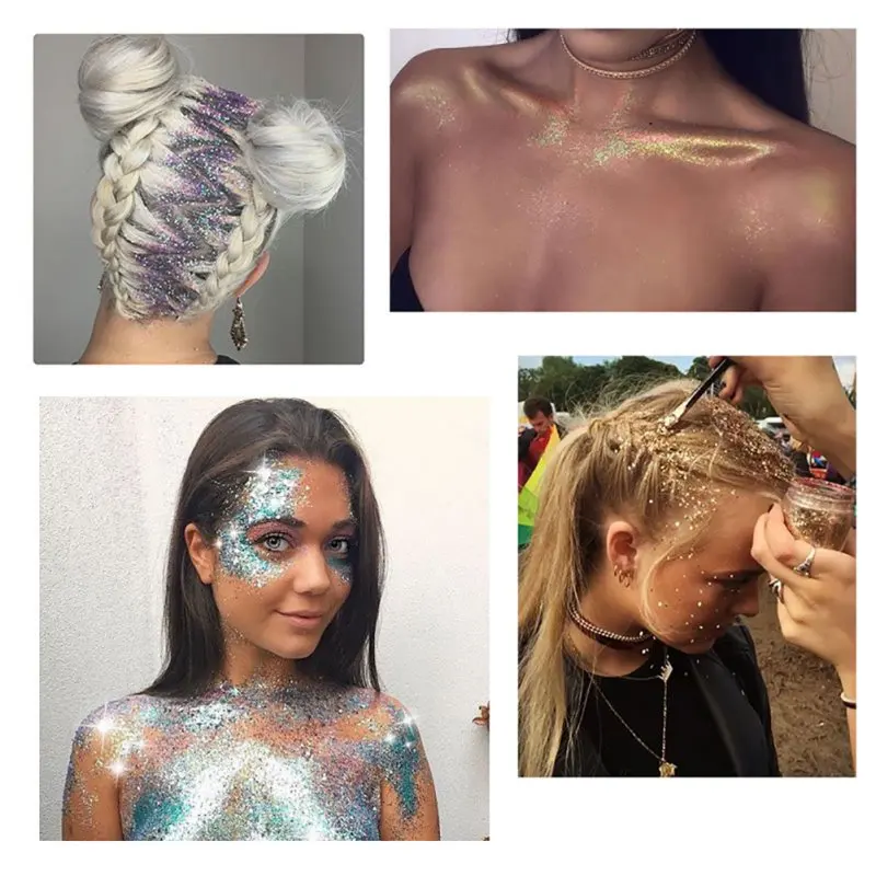 Мерцающий золотистый серебристый цвета алмаза хайлайтер гель блестящая паста