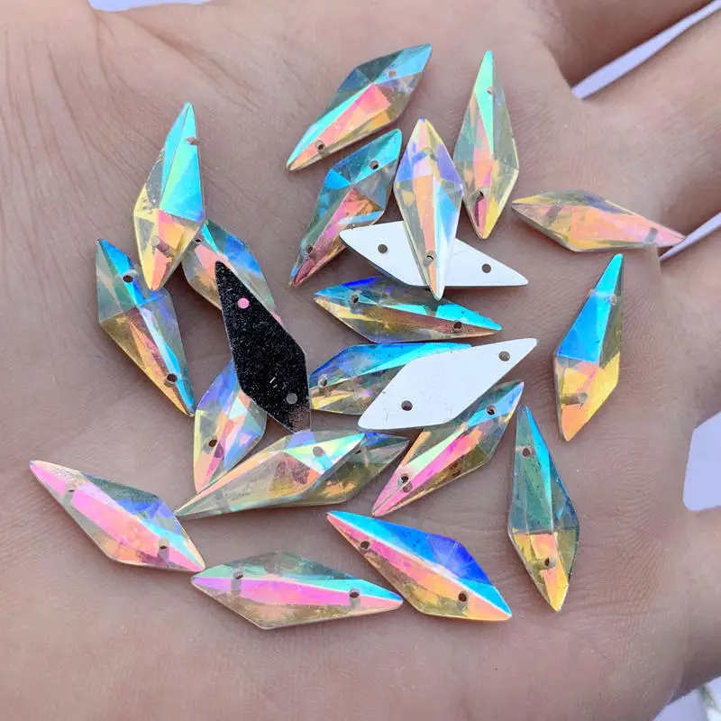 Стразы декоративные с плоским основанием 7 х19 мм 40 шт. | Дом и сад