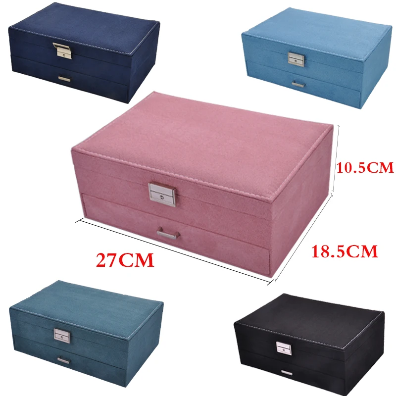 

Luxury Large Velvet Jewelry Box Organizer Necklace Box For Earring Ring Bracelet Display Gift Box Holder Jewelry Storage Case