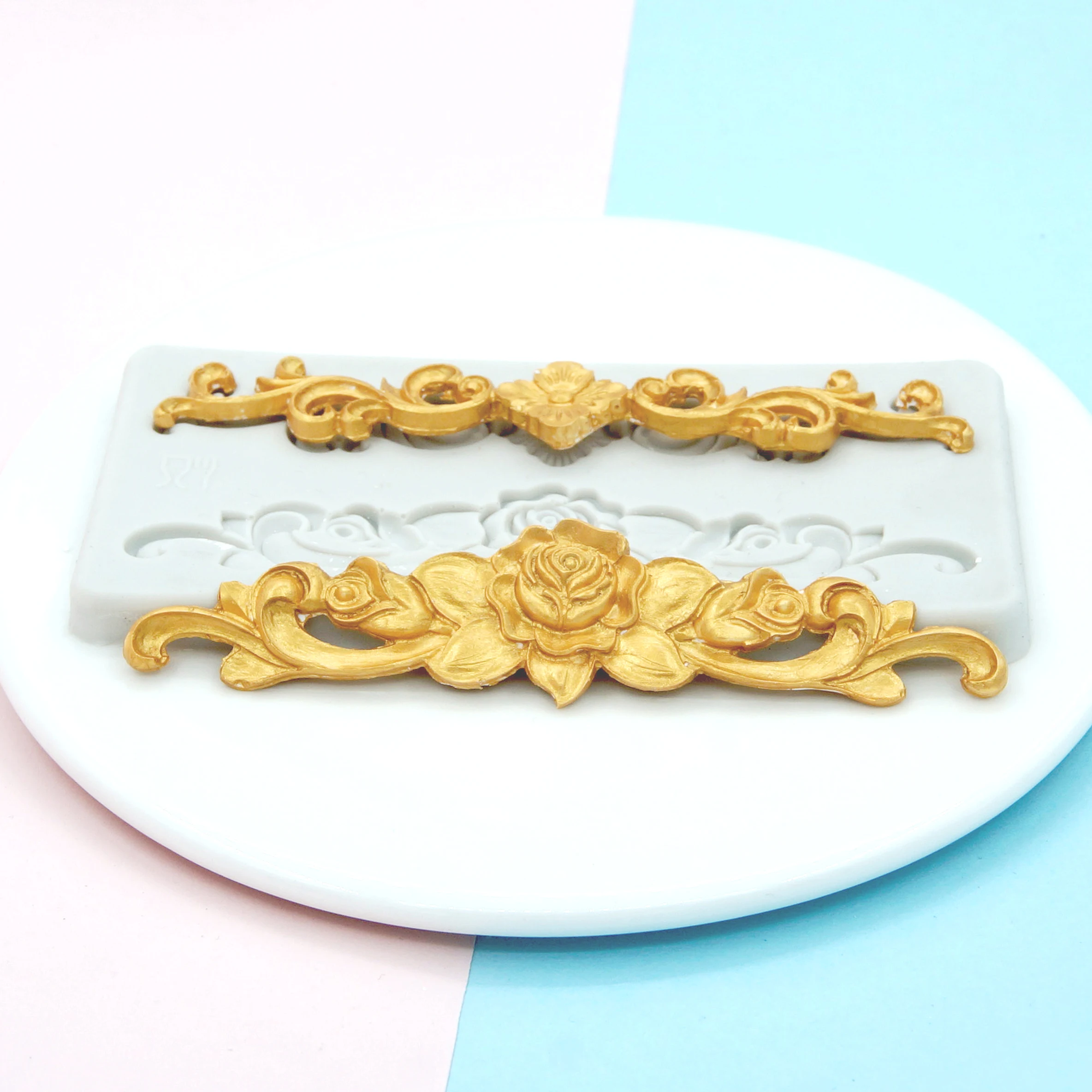 

European pattern decoration Relief Silicone Molds Cake Border Fondant Mold DIY Cake Decorating Tools Candy Clay Chocolate Gumpas