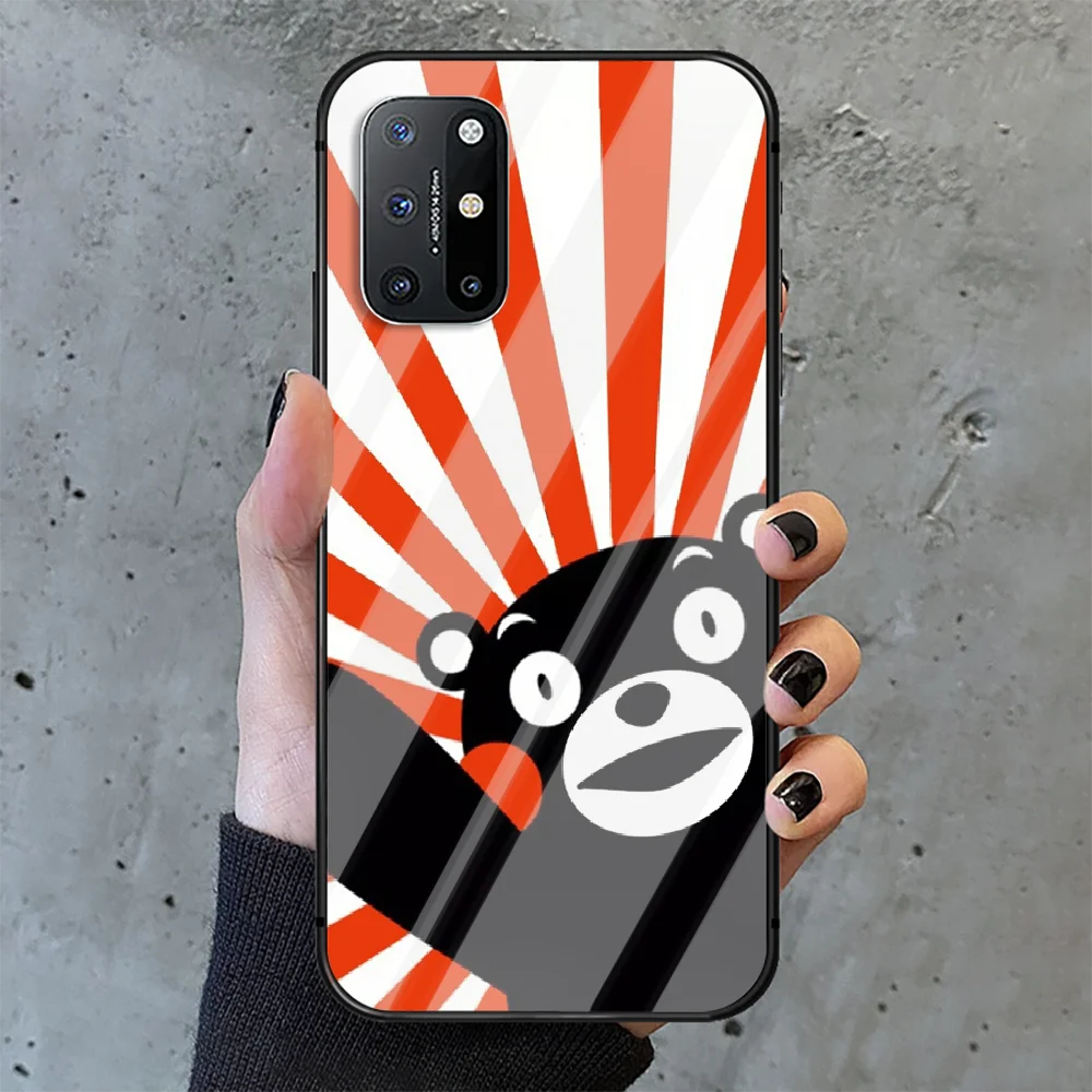 

Kumamons Cartoon Bear Phone Tempered Glass Case Cover For Oneplus 5 6 7 8 Nord T Pro Prime Painting Fashion