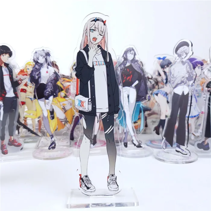 as pictured Аниме DARLING in the FRANXX 02 Zero Two фигурка на акриловой подставке настольное украшение Коллекция Модель игрушка кукла подарки - Цвет: as pictured